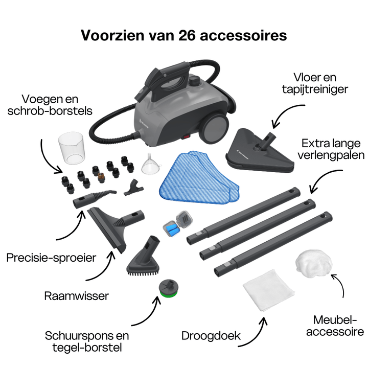 NV286 Ångtvätt | Med 16 tillbehör
