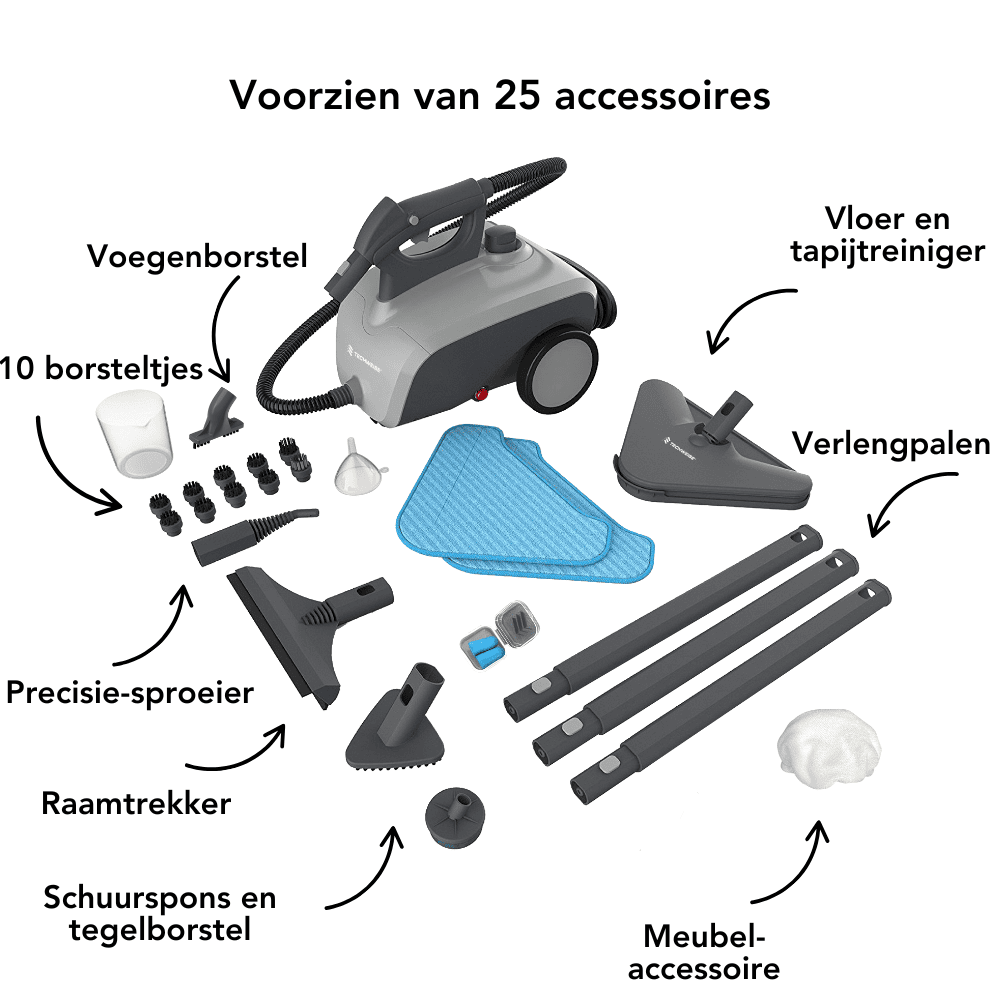 <strong>Reinig 100+ oppervlakken dankzij 26 accessoires</strong>