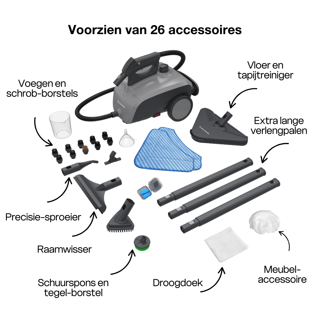 NV286 Ångtvätt | Med 16 tillbehör